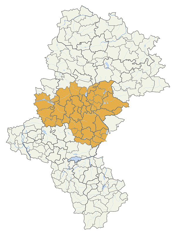 Mapa Metropolii GZM